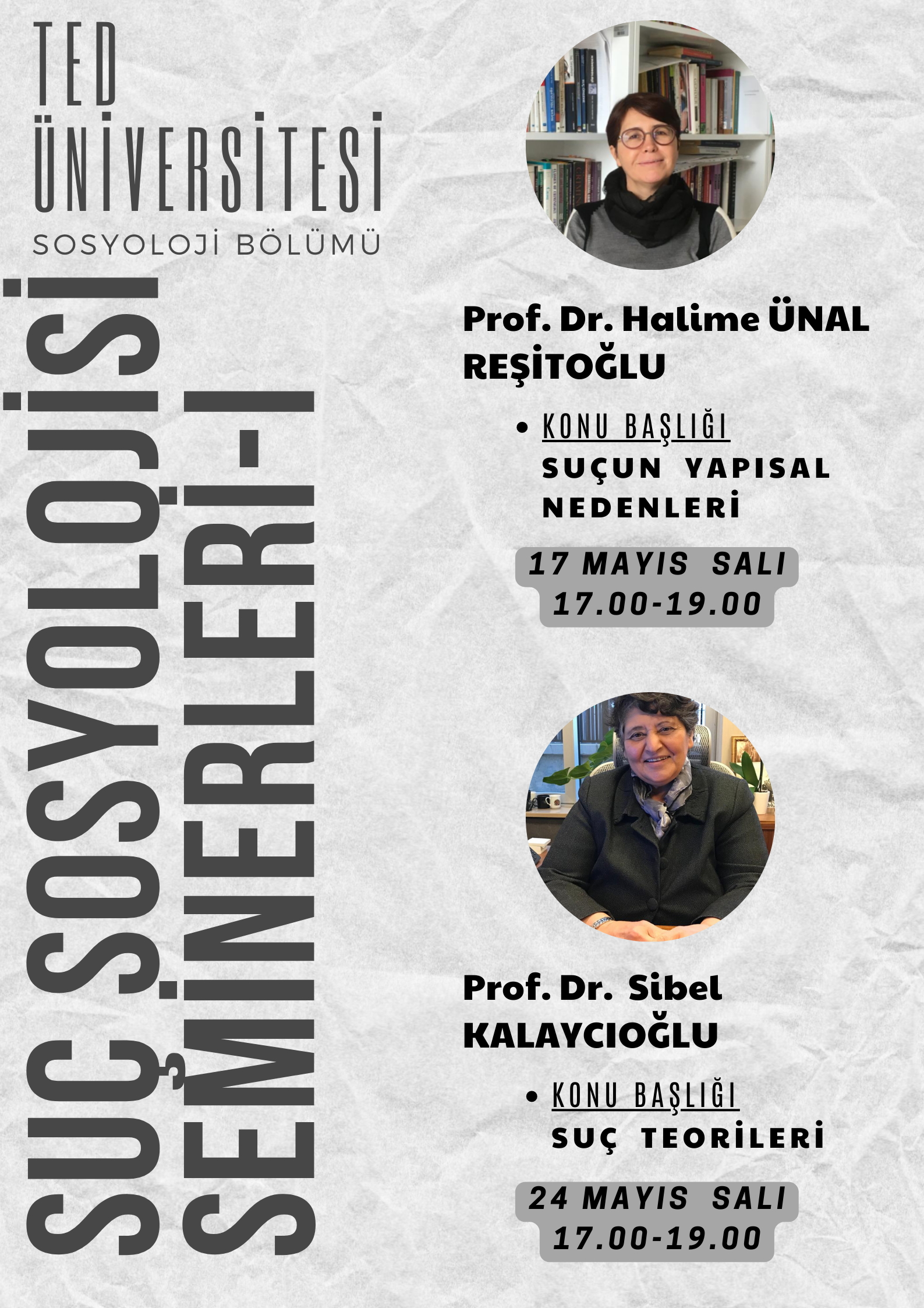 Tedü sosyoloji suç sosyolojisi seminerleri