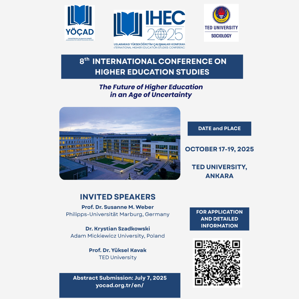 2025.10.17-19_8. Uluslararası Yükseköğretim Çalışmaları Konferansı (IHEC 2025) TEDÜ'de Gerçekleşecek